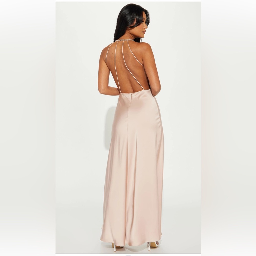 Fashionnova LUXE Backless Pink Evening Gown XS
